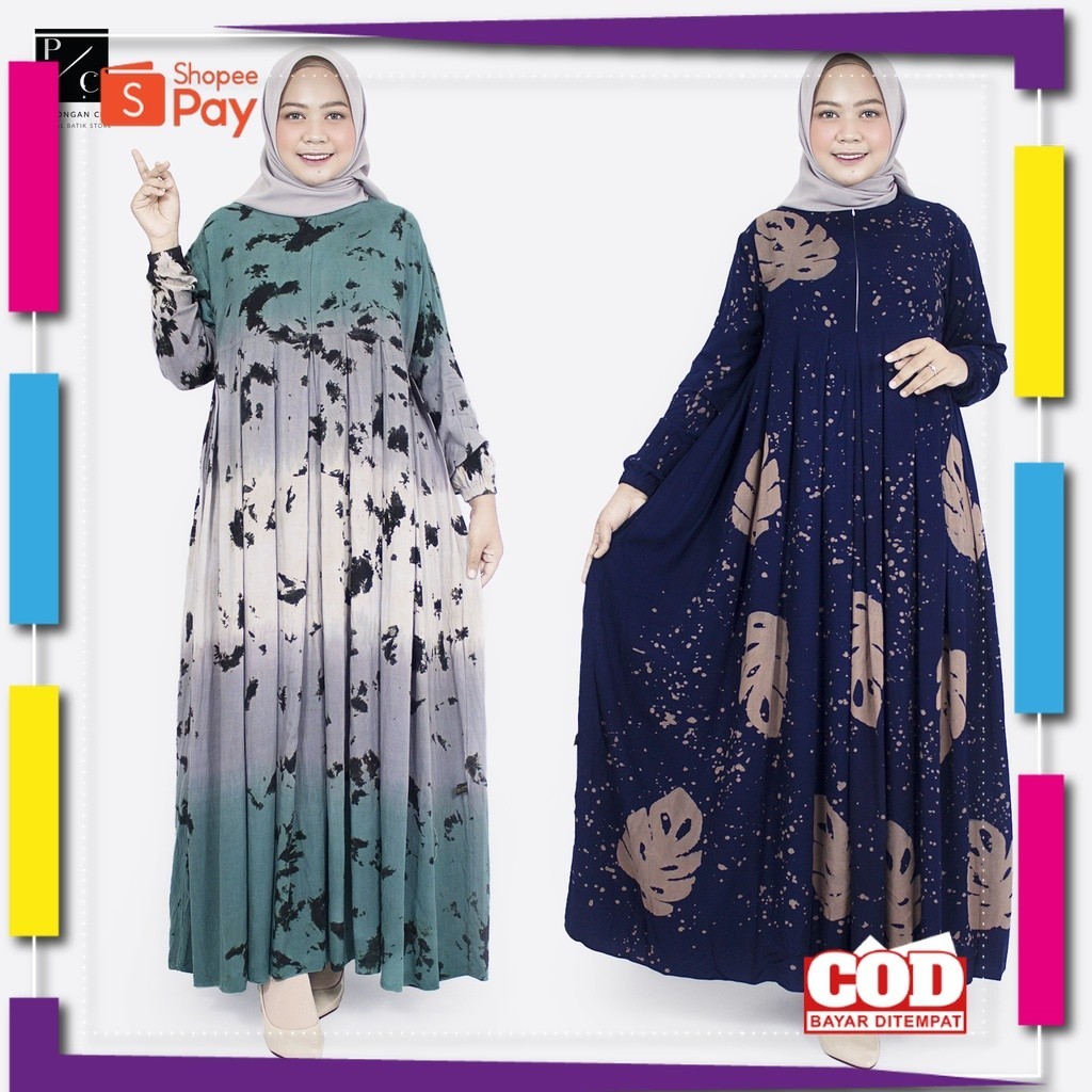[PREMIUM BIG SALE] [BISA COD] GAMIS RAYON PREMIUM / GAMIS TIE DYE KEKINIAN / DRESS MUSLIM / BAJU GAM
