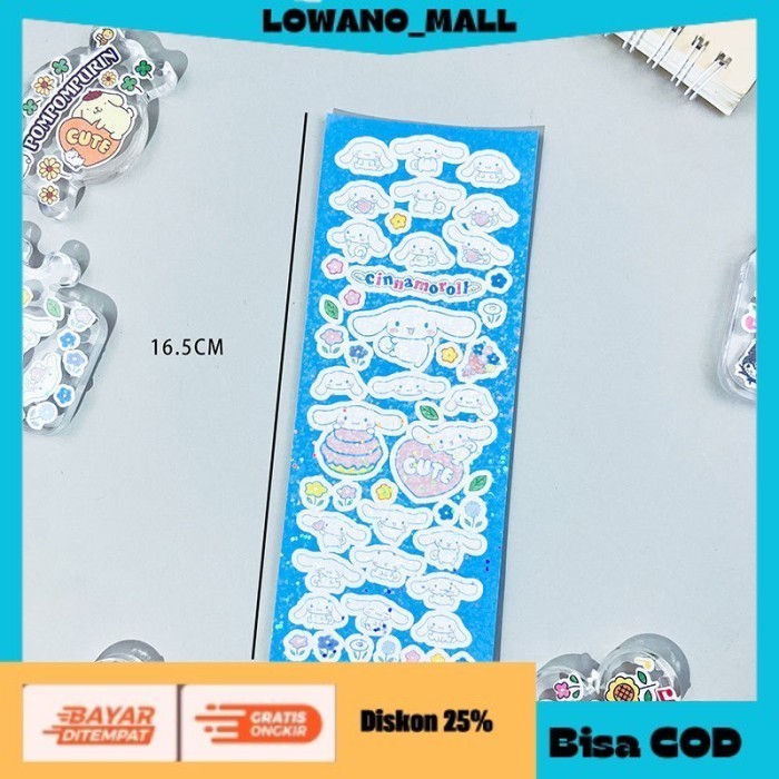 

[[LOWANOMALL]] TERLARIS Sticker Cinamoroll Hello Kitty Cute Kuromi Deco Stiker Anak Lucu Murah CINAMOROLL COD