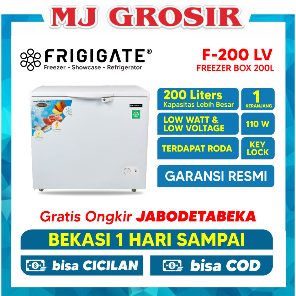 FRIGIGATE F 200 CHEST FREEZER BOX 200 L LEMARI PEMBEKU 200 LITER