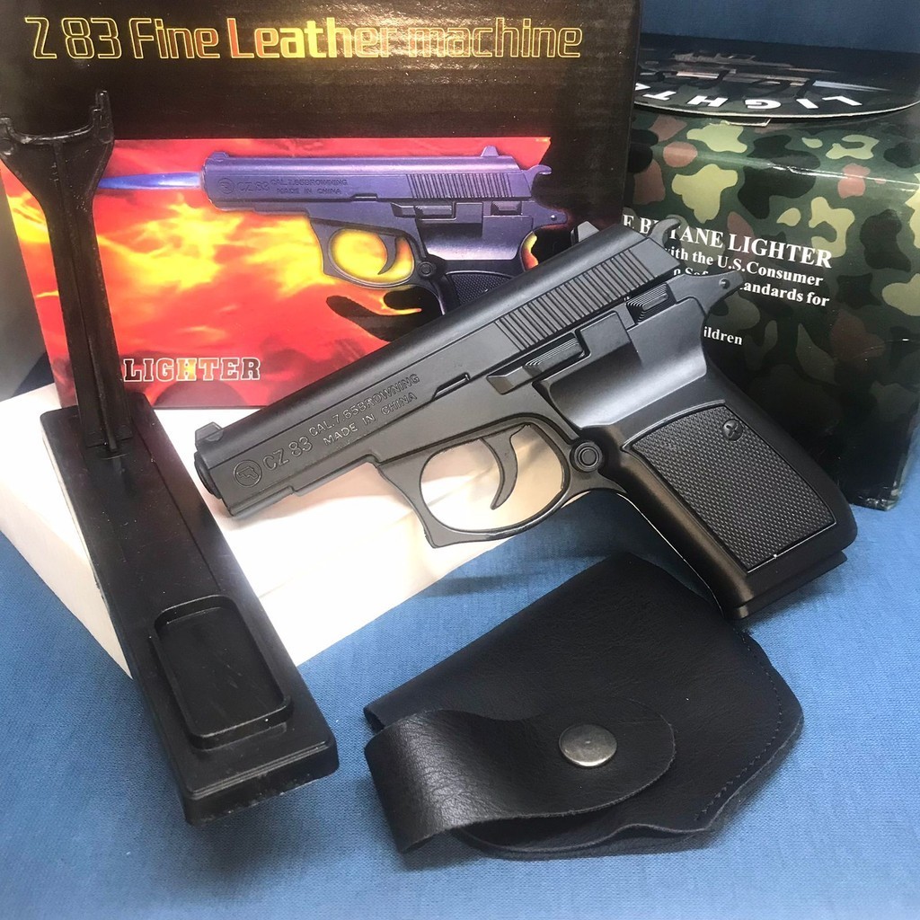 Gratis Ongkir  KOREK API Pistol bareta full besi BARA GAS FULL BLACK, KOREK API UNIK KOLEKSI MENARIK