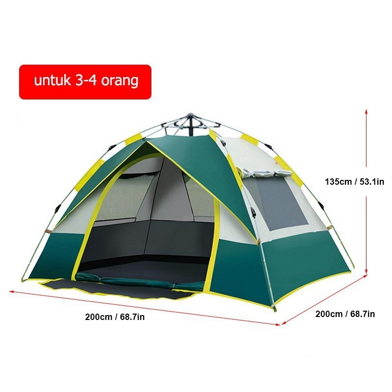 BestSeller✨ - Tenda 2/3/4 orang tenda otomatis tenda 4 orang tenda double layer 4 orang Tenda campin