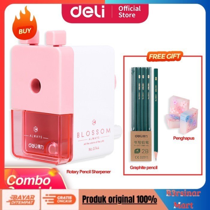 

[[KUALITAS TERBAIK]] COMBO SUPER HEMAT (Deli Rautan Putar, Pensil,Penghapus) Biru COD