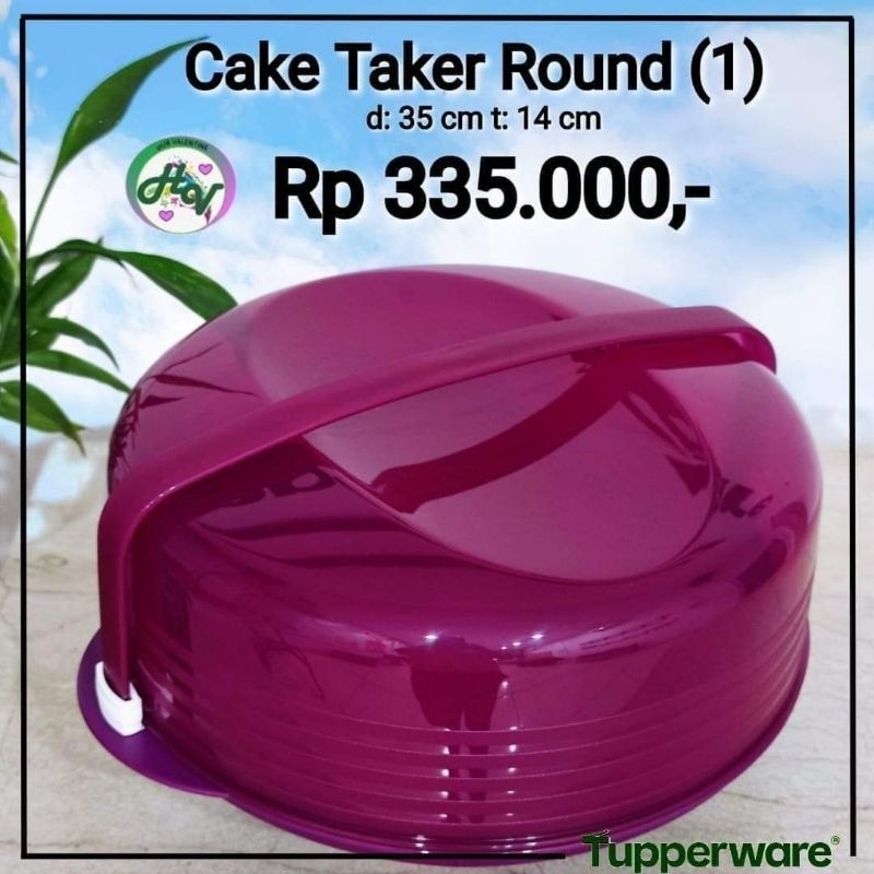 TUPPERWARE WADAH CETAKAN KUE PLASTIK CAKE TAKER ROUND