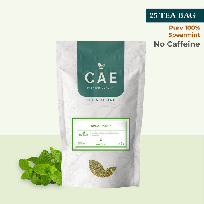 

SPEARMINT 25 TEA BAGS Teh Daun Mint Leaf Leaves Herbal Pure Organik