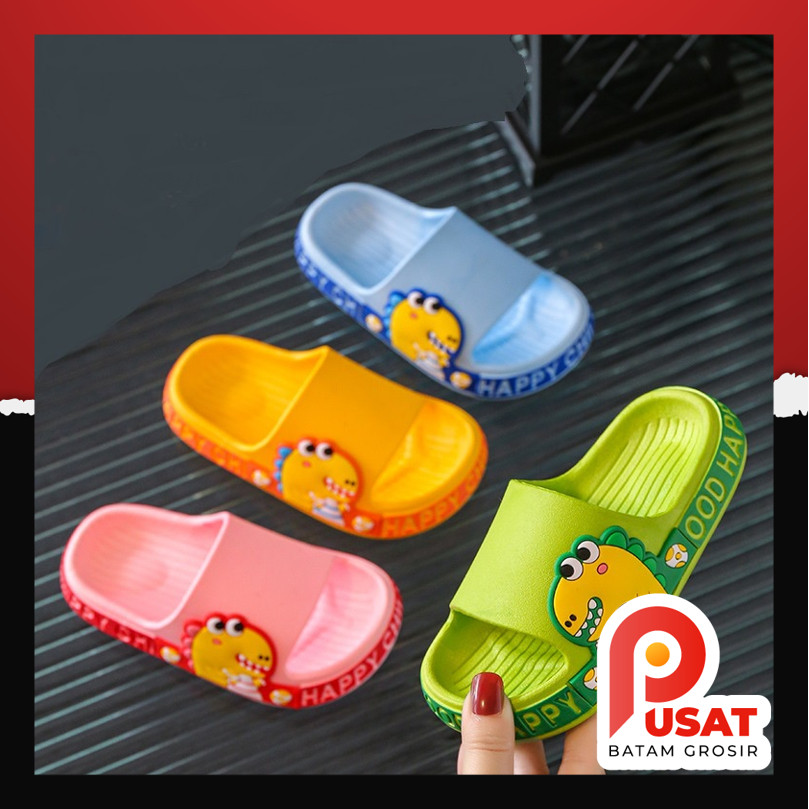 Pusat Batam Grosir - S1171 Sandal Anak Karakter Dino / Sandal Cowok Cewek / Sandal Fashion Anak