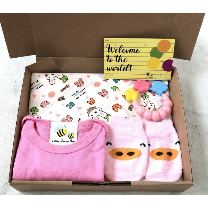 

(NEW) -HAMPERS BABY GIRL BOY/ HAMPERS NEWBORN / KADO BAYI (0-12bln) - Pink