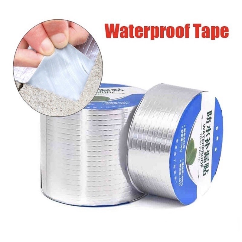 Lakban anti bocor Alumunium / Tape Waterproof 5cm X 5 meter / Stiker Aluminum silver Lem super