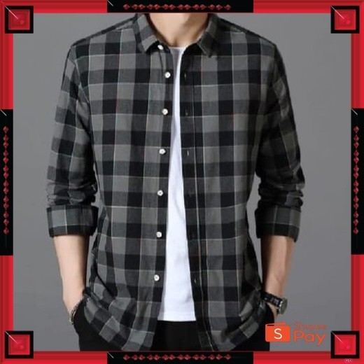 KAIN ADEM LEMBUT HALUS TEBAL / Kemeja Flanel Pria Lengan Panjang Kemeja Pria Kotak Kotak