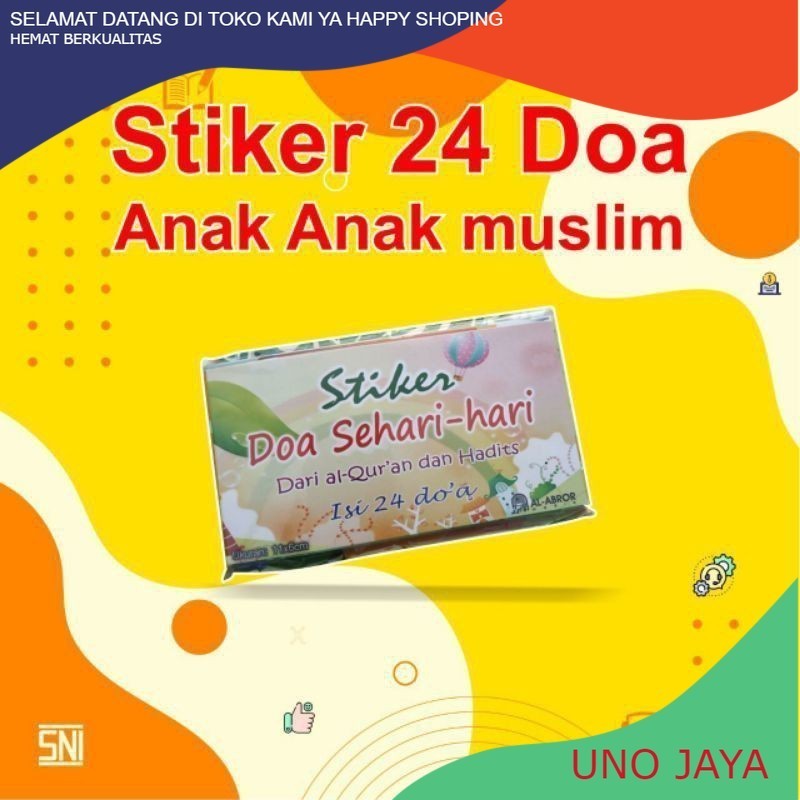 

(UNO)Stiker Doa Lengkap 24 Stiker Mainan Anak Edukasi Anak