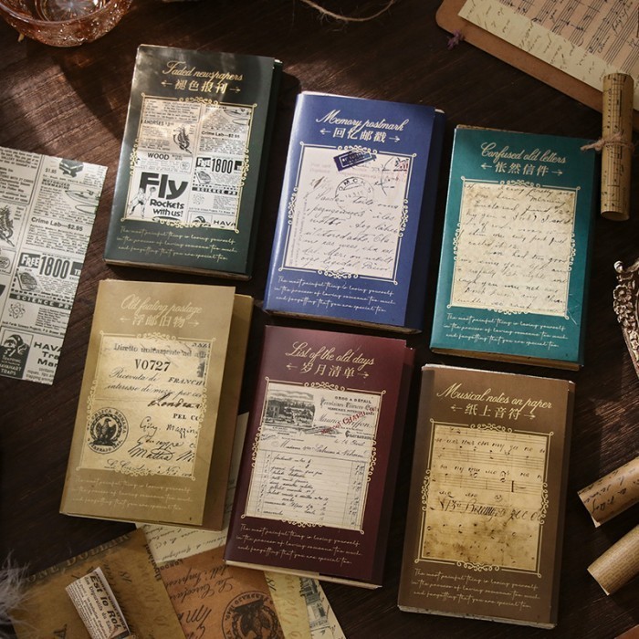 

60 Pcs/ Pack JUNK JOURNAL Kertas Scapbook Set Aesthetic Deco Journal Paper Kertas Hias
