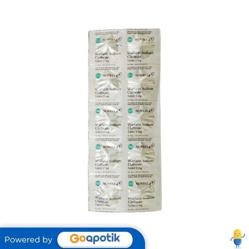 Warfarin Sodium Clathrate Novell 2 Mg Strip 10 Tablet