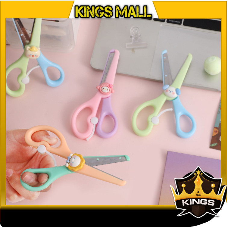 

KINGs - 6296 Portable Mini Size Scissors / Gunting Lucu Alat Sekolah Anak / Gunting DIY Motif Karakter