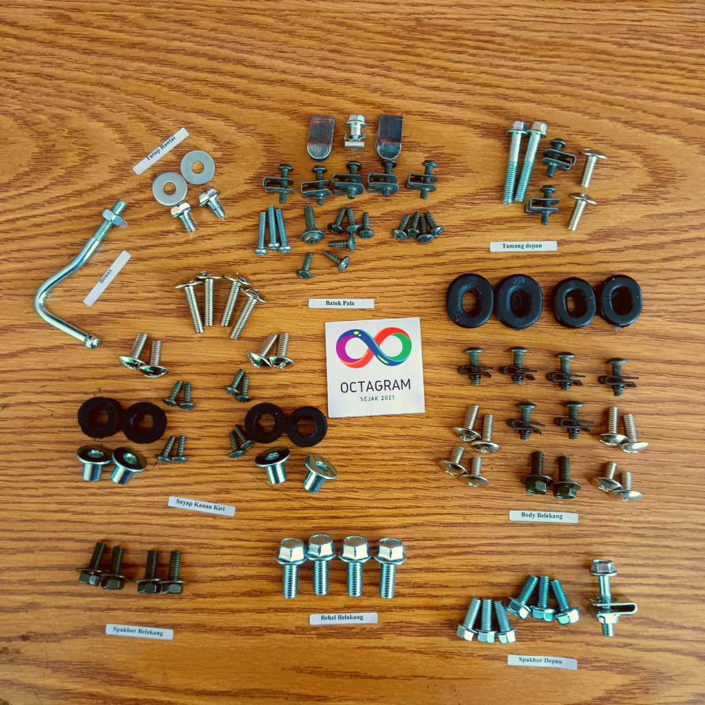 Baut Supra X 110/ Baut Body motor Supra X 110Lengkap/Baut body motor Supra x 110  full set