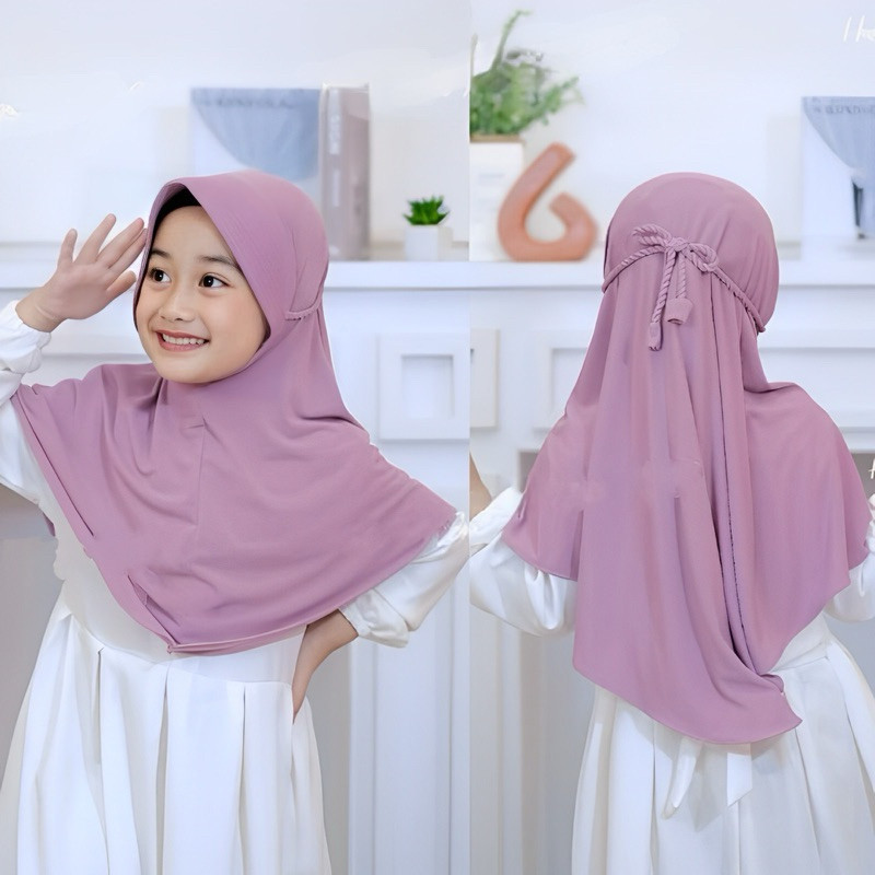 Hijab Anak Bergo TK Pet Milea Tali Kepang 3-12 Tahun Jilbab Anak ORIGINAL VIQAST jilbab tali ulir an