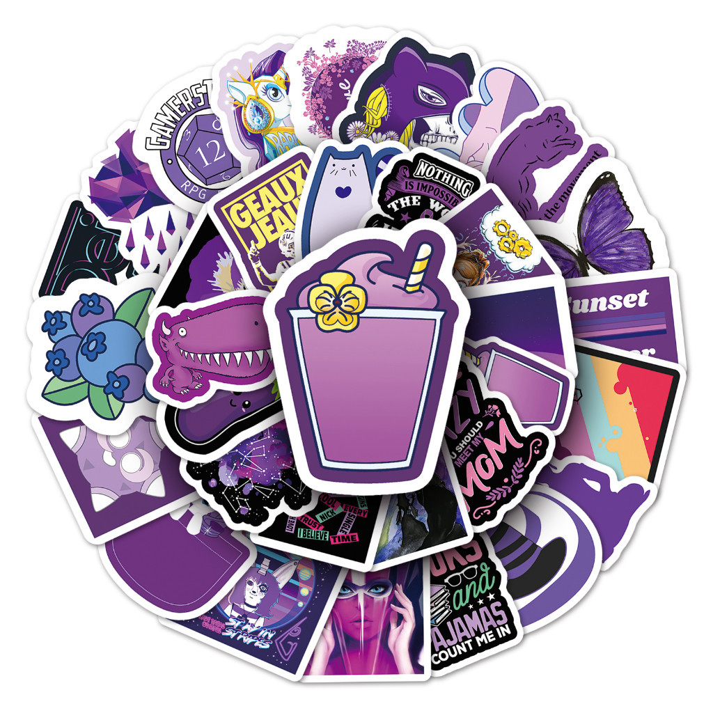 

Sticker Pack vinyl anti air varian PURPLE SERIES| glossy matte | laptop helm tumbl koper