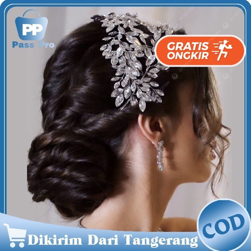Terlaris ~Headpiece Pengantin Bridal Tiaras Wedding Rhinestone Hiasan Hijab Pengantin Untuk Penganti