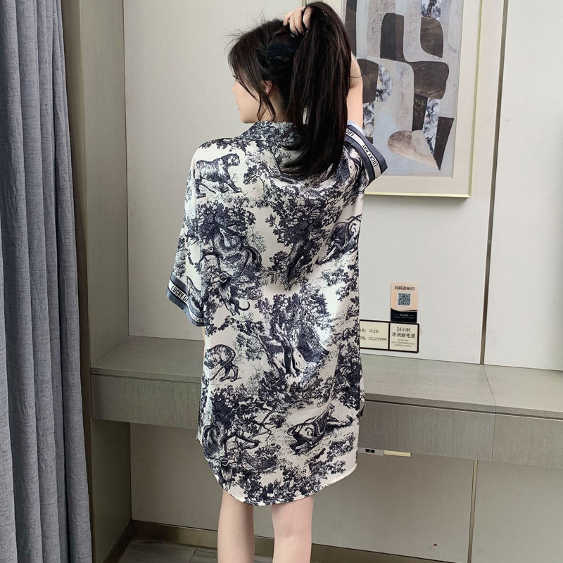 PROMO DISKON { MyReseller } Daster Piyama Model Kemeja Kerah Lengan Pendek Wanita Import Premium