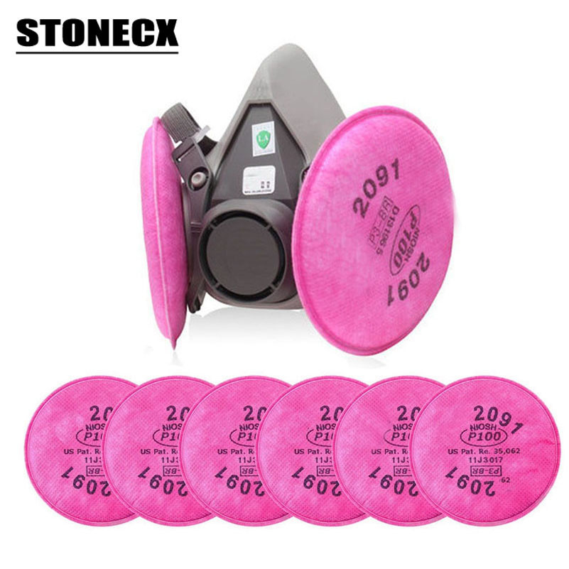 6200 Cat Semprot Masker Debu Respirator Wajah dengan 2091 P100 Fliter Sesuai Industri Keamanan Debu 