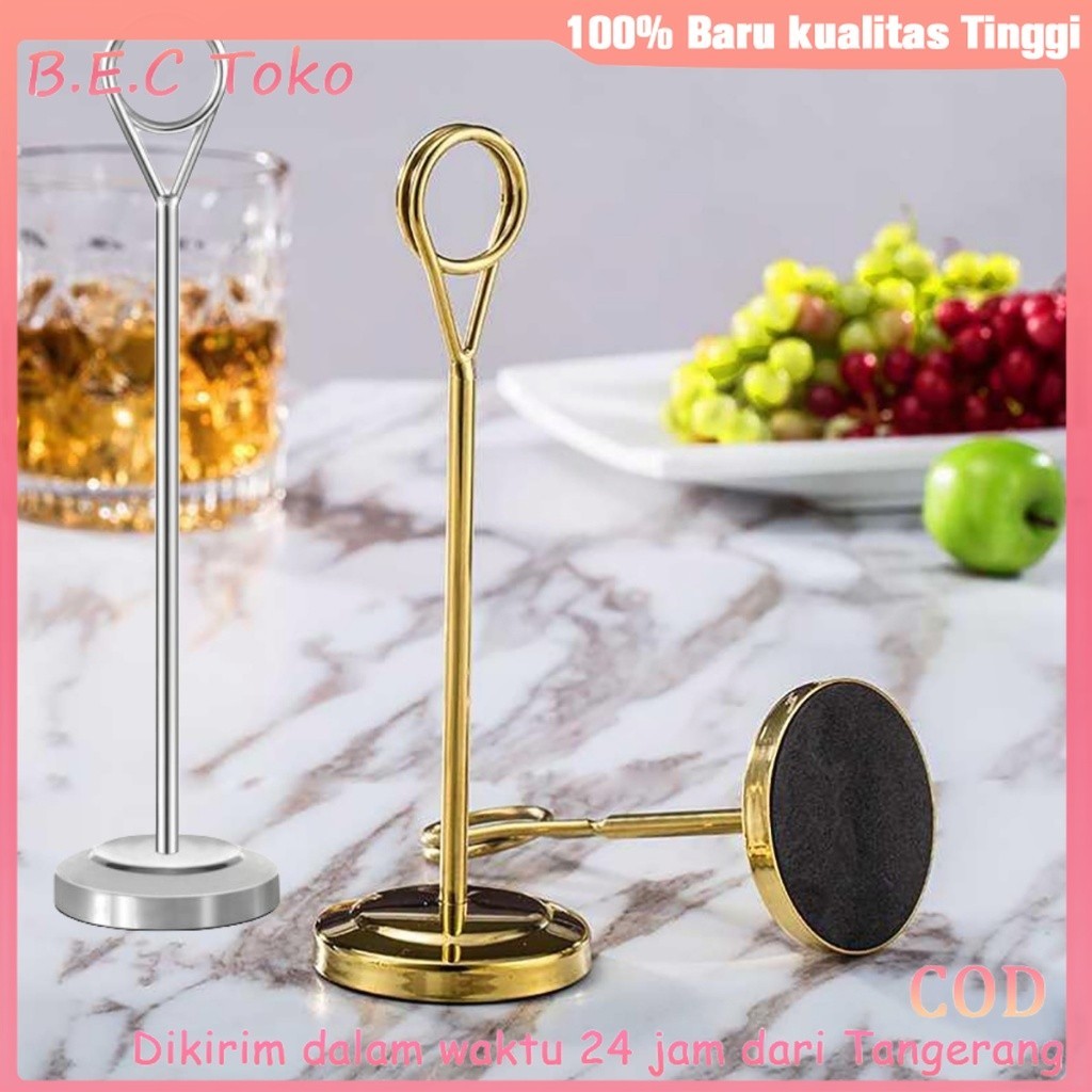 

25cm Tiang Nomor Meja Stainless Steel Table Number Stand/Holder Foto Price Tag/Stand Menu Kafe