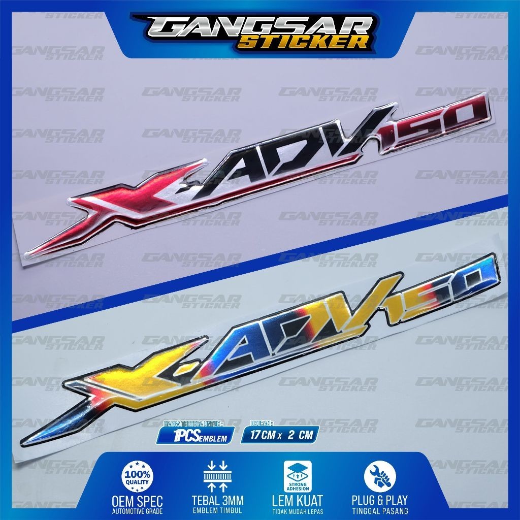 Emblem honda adv / emblem timbul honda x adv / emblem titanium honda adv / emblem honda adv 150 / em