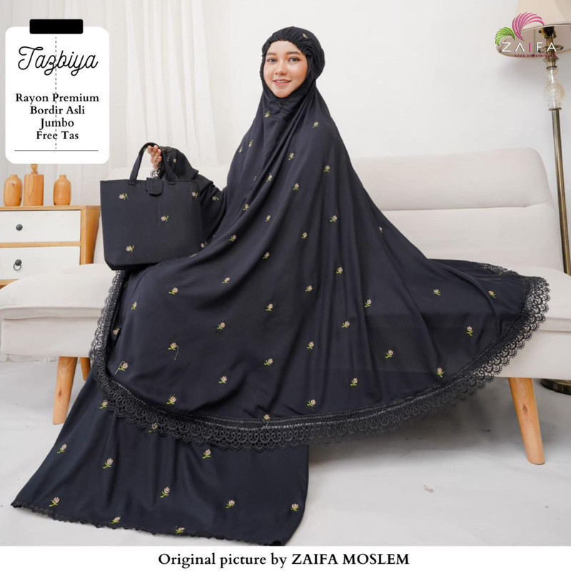 Zaifa Official Tazbiya mukena Bahan Rayon premium Gamis Muslim Syari Ibu Dress Hijab Muslimah Atasan