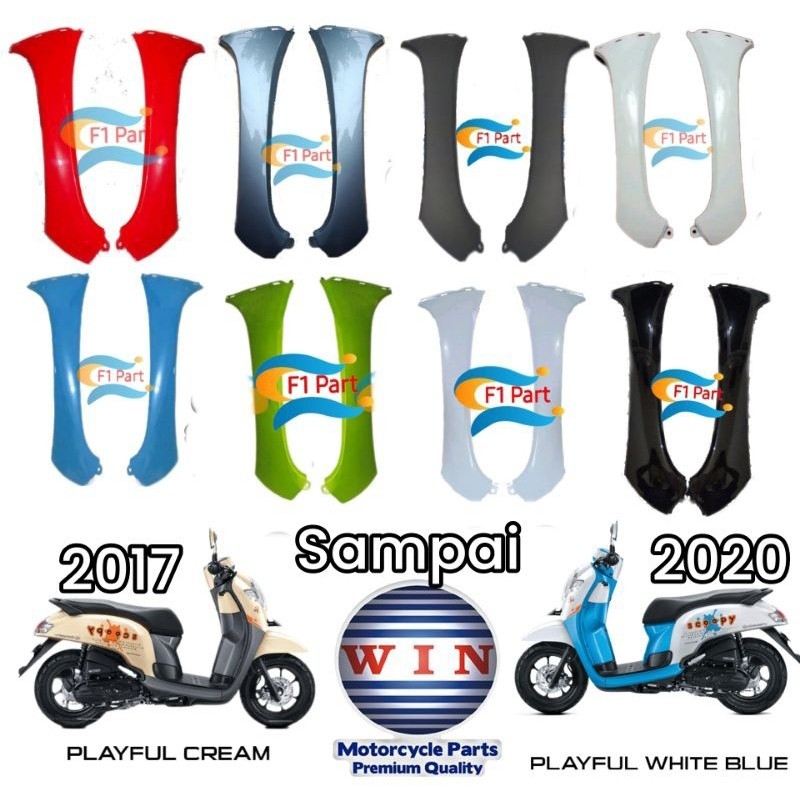 Cover Sayap depan Kiri kanan legshield luar cover body depan scoopy fi esp k93 new 2017-2020 hitam h