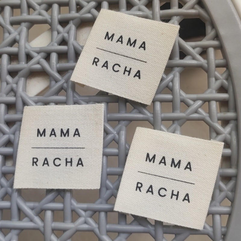 

500PCS Natural Cotton Label Custom 3 * 3 cm Print Cloth Labels End Fold Square Cloth label