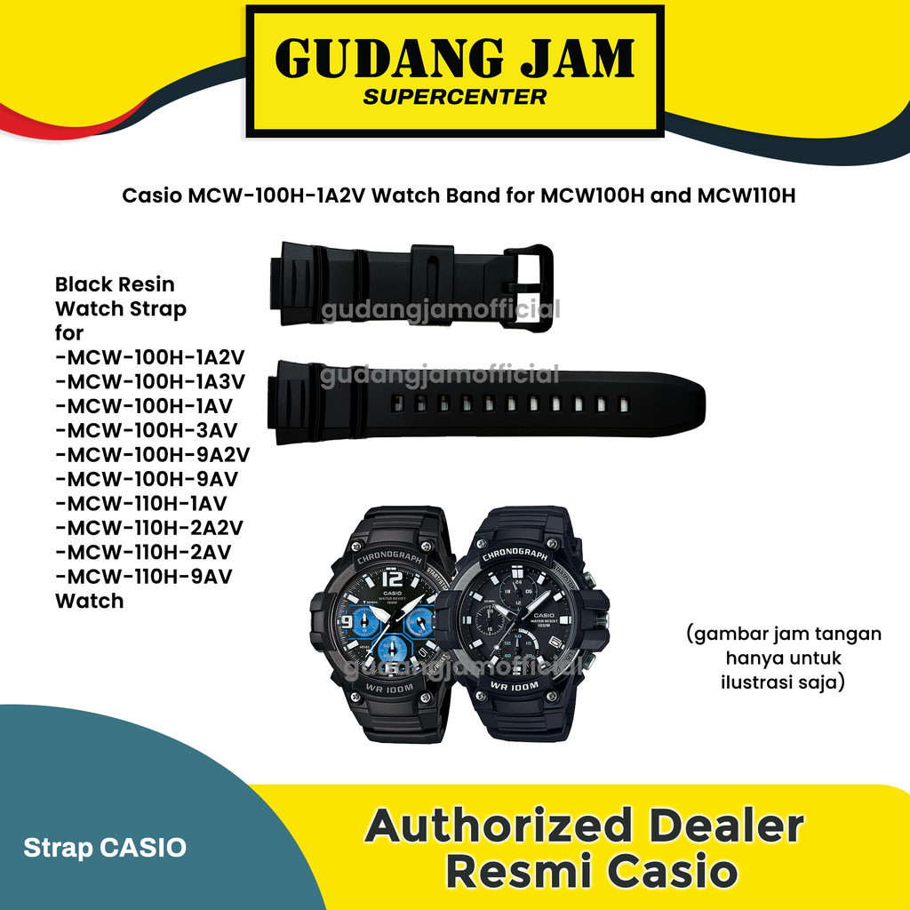 Tali Strap Casio MCW-100H-1A2V MCW100H MCW-100H MCW-110H Original