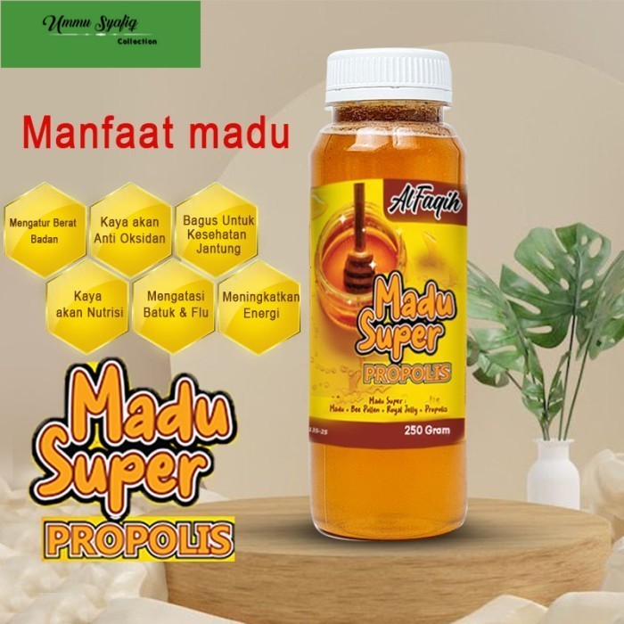 

madu super propolis ekstra royal jelly bee pollen madu alfaqih 250 gram