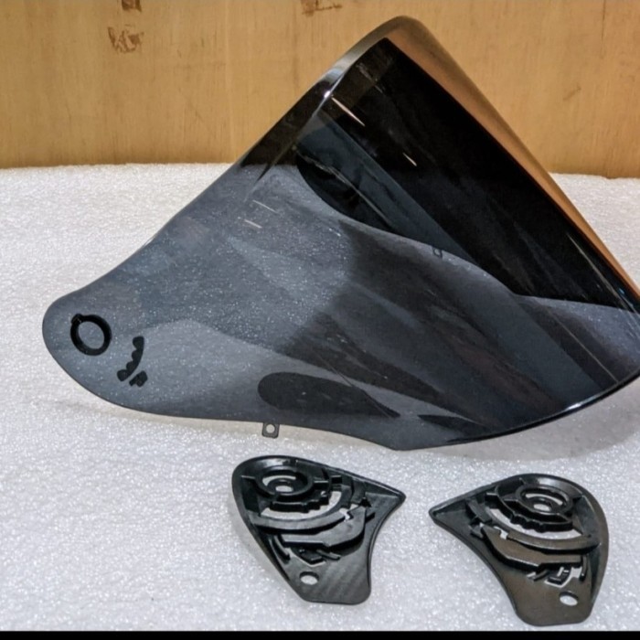 ST Kaca Flat Visor Helm Kyt DJ Maru Galaxy Slide Ink Centro Plus Rachet - Hitam/Smoke