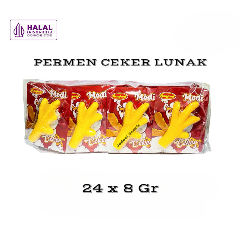 

LARIS MANIS GROSIR - Permen Ceker Lunak 24 X 8 Gr Rasa Buah - Chicken Feet Gummy Candy by Jadoel_Snack