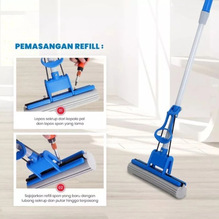 Pel Roll Spons QME/ Pel Busa Pemeras Manual/ Pel Spon Busa Lantai