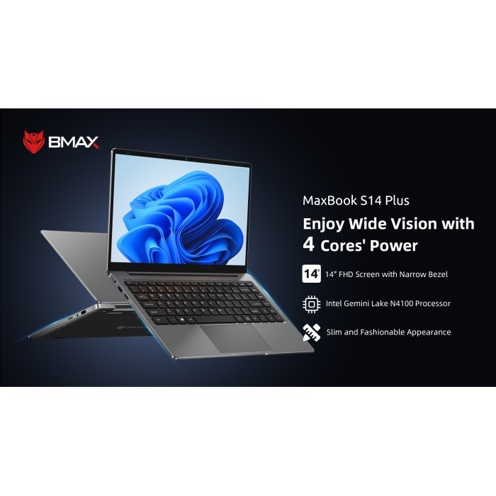 BMAX S14 Plus Intel N4100 8GB RAM 256GB SSD CPU 1920*1080 14 Inch Laptop Windows 11 Notebook Dual Wi