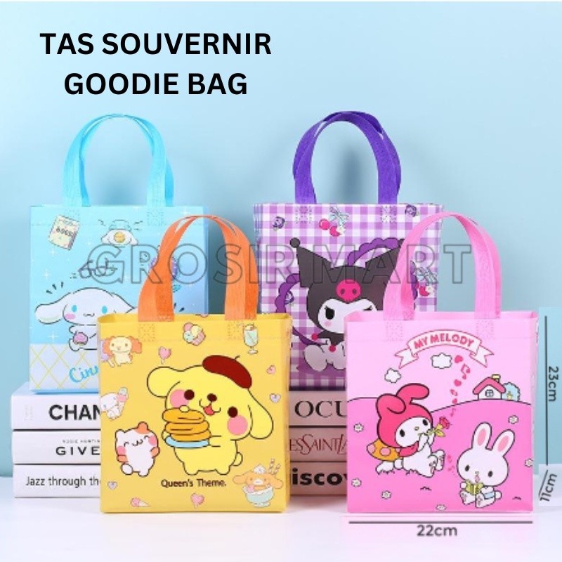 

Tas Souvenir Ulang Tahun Anak Kado Ultah Snack Goodie Bag Karakter Tote Bag Tenteng Lucu Sanrio Melody Cinnamoroll Kuromi Pompompurin