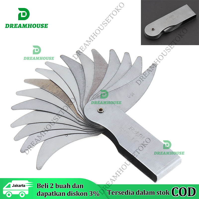 Radius Gauge/Alat Ukur Radius/Alat Pengukur Radius/Alat Ukur Celah/R Gauge/R25-50 R Gauge Alat Ukur 
