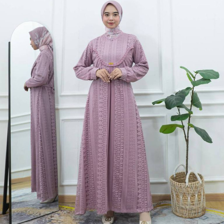 PRILLY BUSANA - Shafira Gamis Dewasa Vol.3 Couple Brukat Rempel - Dress Busui - Kurung Melayu