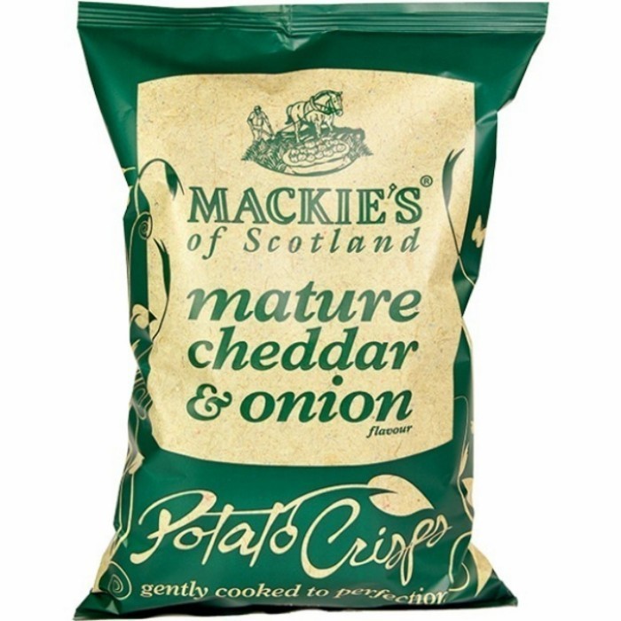 

mackies potato chips mature cheddar onion 150gr keripik