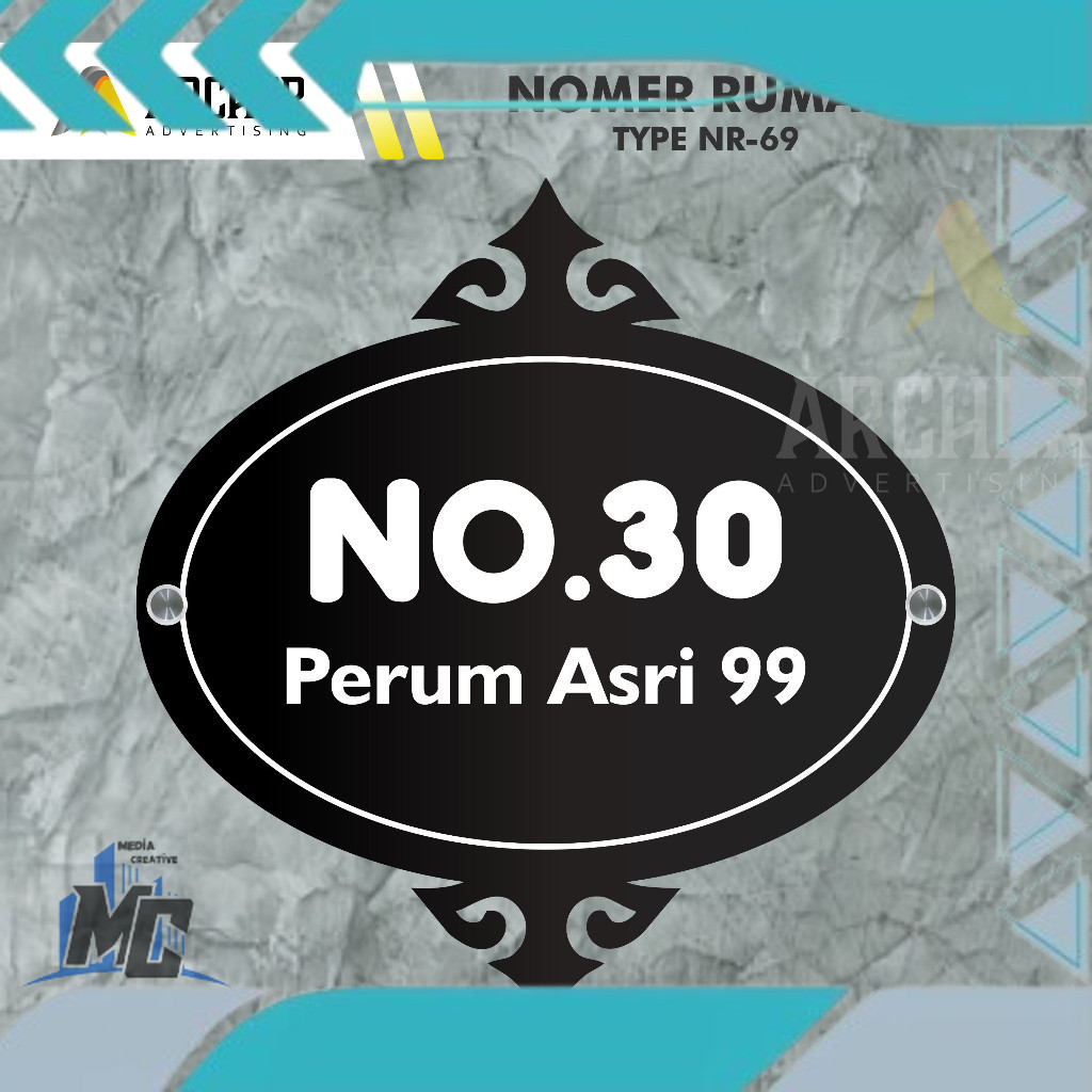CUSTOM NOMER RUMAH LASER CUTTING NOMOR RUMAH AKRILIK TYPE 69