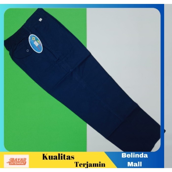 

⭐COD⭐ MURAH CELANA PANJANG KARET SMP BIRU SERAGAM SEKOLAH UK.36