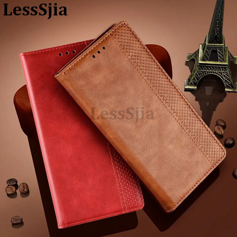Sampul Telepon Note 40 Pro Plus 40S Flip Magnetic Buckle Vintage Leather Holster untuk Infinix Note 