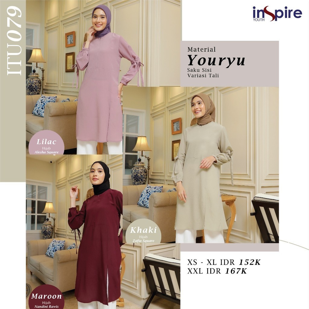 [YINS] Original ITU 079 Tunik Nibras Baju Atasan Wanita Baju Kuliah Kantor Outfit Muslimah Syar'i