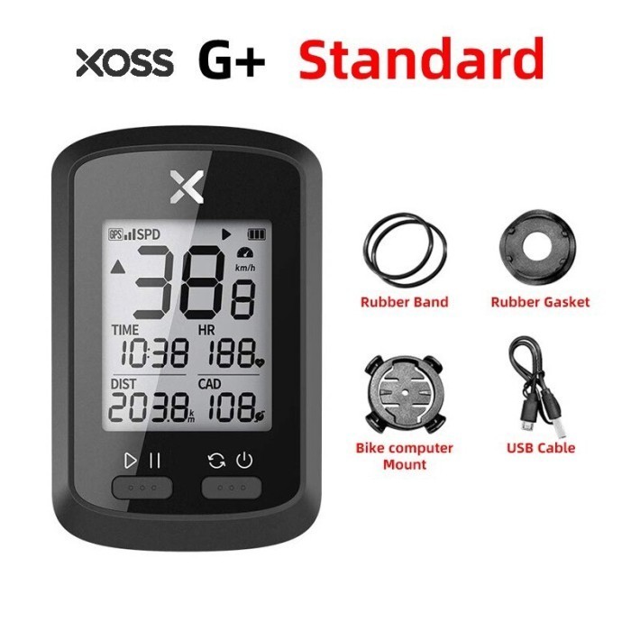 [KUALITAS TERBAIK] XOSS G+ Speedometer Sepeda Digital Wireless Bluetooth ANT GPS Computer - XOSS G+