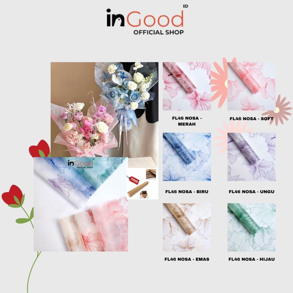 

IN GOOD - FL46 NOSA Kertas Bunga Paper Buket Motif Cellophane