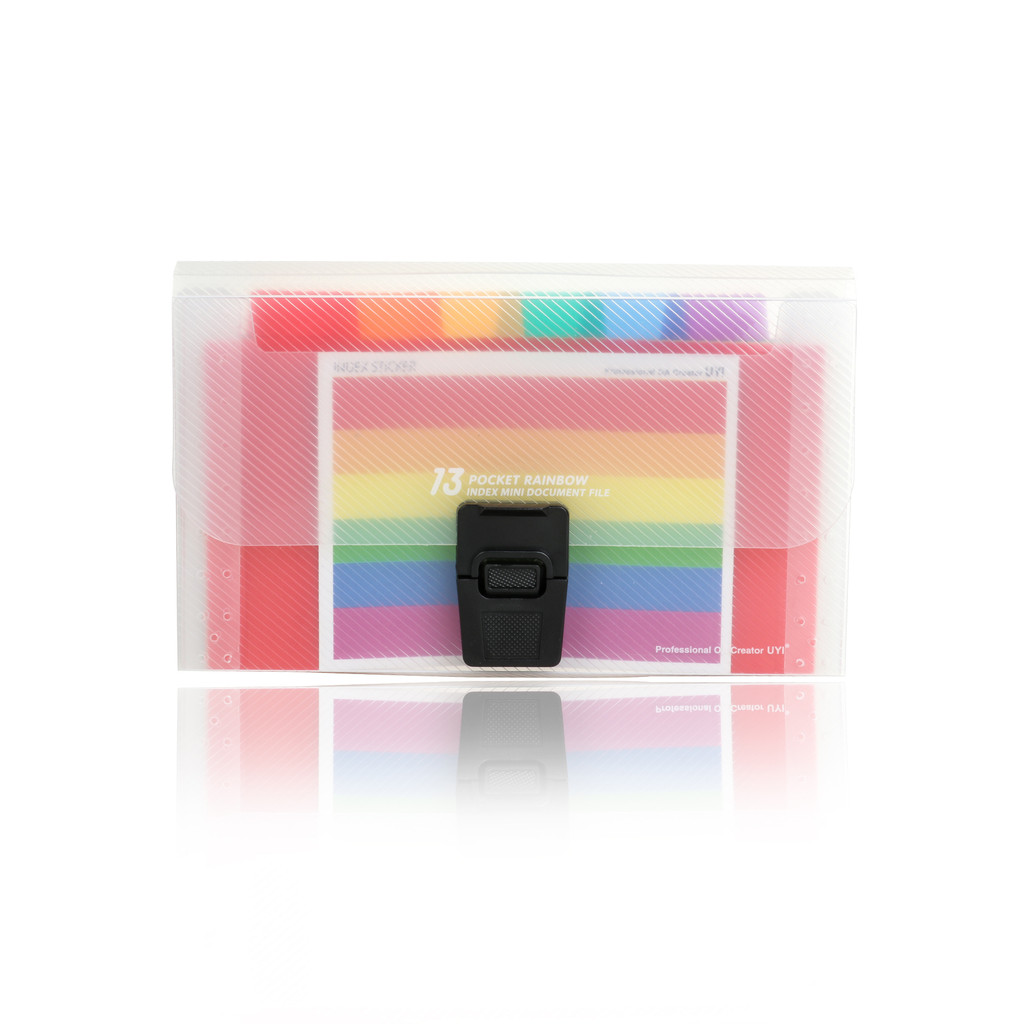 

1 pack expandable folder A6 size 13 Pocket Portable Rainbow Document Organizer Multi Color Plastic Expandable Organizer