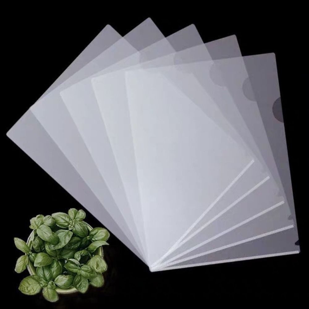 

1/5PCS L Shape A4 File Folder Transparent File Classify Storage Pockets Office Supplies Two Page Folder Document Holder