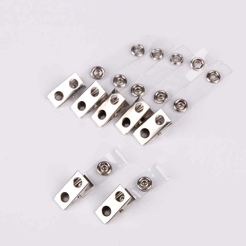 

10pcs Two Hole Badge Clip Lanyard Snap Strap for Name Tag Record Credentias Badg ID Card Holder Sleeve Accessories Metal Clamps