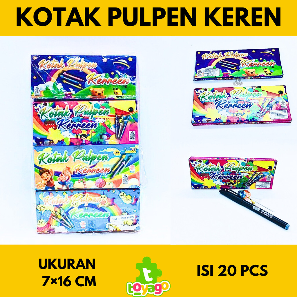 

Kotak pulpen keren berhadiah isi 20 pcs mainan grosir murah (kotak pulpen keren 20 toyago toys)