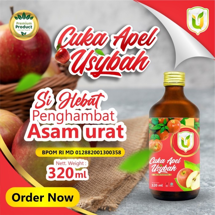 

Asli Cuka Apel Organik Premium Apple Dari Nusantara - 320 Ml