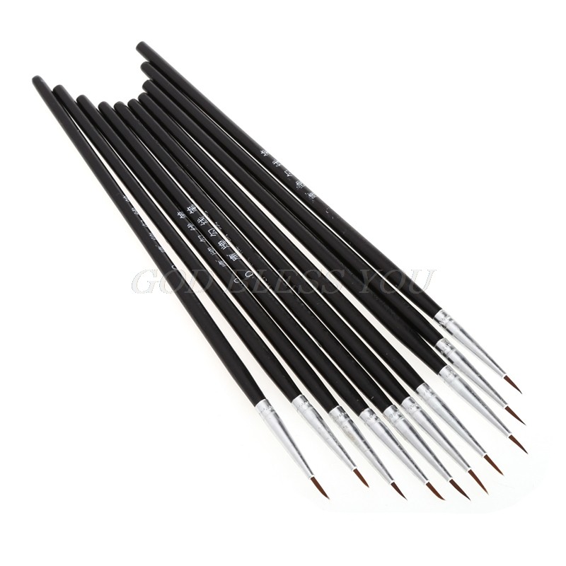 

10 Pcs/Set Fine Hand Painted Thin Hook Line Pen Art Supplies Drawing Art Pen Paint Brush Nylon Brush Acrylic Painting Pen