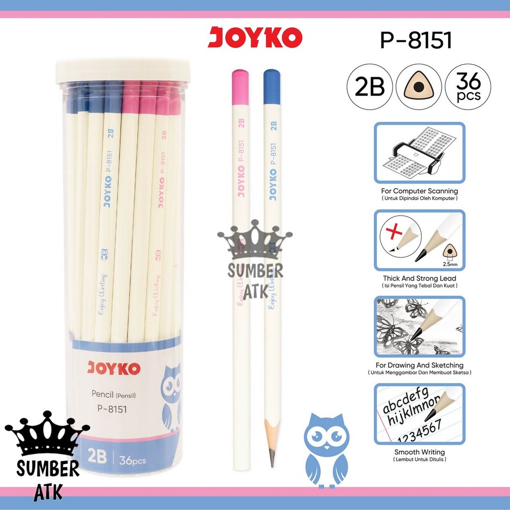 

Pencil Pensil Joyko P-8151 1 Drum 36 Pcs Enjoy Writing